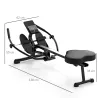 Máquina de Remo para Casa con 12 Niveles de Resistencia Hidráulica Pantalla LCD para Entrenaminto en Gimnasio Negro - Ogal.Es