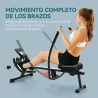 Máquina de Remo para Casa con 12 Niveles de Resistencia Hidráulica Pantalla LCD para Entrenaminto en Gimnasio Negro - Ogal.Es
