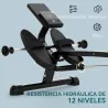 Máquina de Remo para Casa con 12 Niveles de Resistencia Hidráulica Pantalla LCD para Entrenaminto en Gimnasio Negro - Ogal.Es