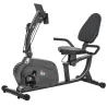 Bicicleta Estática con Respaldo de 8 Niveles de Resistencia con Volante Asiento Ajustable, Pantalla LCD y Soporte - Ogal.Es