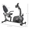 Bicicleta Estática con Respaldo de 8 Niveles de Resistencia con Volante Asiento Ajustable, Pantalla LCD y Soporte - Ogal.Es