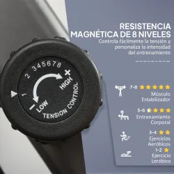 Bicicleta Estática con Respaldo de 8 Niveles de Resistencia con Volante Asiento Ajustable, Pantalla LCD y Soporte - Ogal.Es