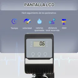 Bicicleta Estática con Respaldo de 8 Niveles de Resistencia con Volante Asiento Ajustable, Pantalla LCD y Soporte - Ogal.Es