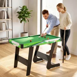 Mesa de Billar Plegable 104 cm con 16 Bolas 2 Tacos Tiza Triángulo y Cepillo para Niños y Adultos Verde - Ogal.Es