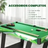 Mesa de Billar Plegable 104 cm con 16 Bolas 2 Tacos Tiza Triángulo y Cepillo para Niños y Adultos Verde - Ogal.Es