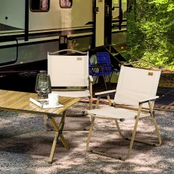 Set 2 Sillas de Jardín Plegables con Reposabrazos Sillas para Camping y Playa en Tela Oxford y Acero 54x59x78 cm... - Ogal.Es
