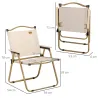 Set 2 Sillas de Jardín Plegables con Reposabrazos Sillas para Camping y Playa en Tela Oxford y Acero 54x59x78 cm... - Ogal.Es