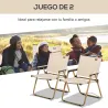 Set 2 Sillas de Jardín Plegables con Reposabrazos Sillas para Camping y Playa en Tela Oxford y Acero 54x59x78 cm... - Ogal.Es