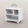 Soporte de Impresora con Ruedas Compartimentos Abiertos para Oficina Estudio 40x30x36 cm Blanco - Ogal.Es