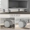 Soporte de Impresora con Ruedas Compartimentos Abiertos para Oficina Estudio 40x30x36 cm Blanco - Ogal.Es