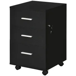 Cajonera de Escritorio con 3 Cajones Ruedas Cerradura 2 Llaves Archivador Móvil para Estudio Salón 40x40x61,5 cm... - Ogal.Es