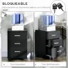 Cajonera de Escritorio con 3 Cajones Ruedas Cerradura 2 Llaves Archivador Móvil para Estudio Salón 40x40x61,5 cm... - Ogal.Es