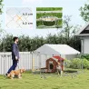 Perrera de Acero Galvanizado con Toldo Resistente y Estación de Alimentación para Perros 200x200x154 cm Plata - Ogal.Es