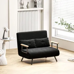 Sofá Cama Convertible 4 en 1 Sillón Cama 2 Plazas Plegable Respaldo Ajustable de 5 Niveles Almohadas 102x73x81cm... - Ogal.Es