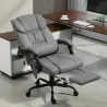 Silla de Oficina con Masaje de 6 Puntos Respaldo Alto Reclinable Altura Ajustable Reposapiés y Mando a Distancia... - Ogal.Es