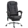 Silla de Oficina con 6 Puntos de Masaje Función de Calentamiento Reposapiés y Control Remoto 65x70x111-119 cm Negro - Ogal.Es