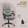 Silla de Oficina con Masaje de 6 Puntos Respaldo Alto Reclinable Altura Ajustable Reposapiés y Mando a Distancia... - Ogal.Es