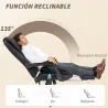 Silla de Oficina con 6 Puntos de Masaje Función de Calentamiento Reposapiés y Control Remoto 65x70x111-119 cm Negro - Ogal.Es