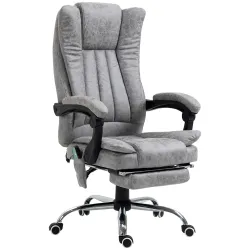 Silla de Oficina con 6 Puntos de Masaje Ajustable con Función de Calefacción Reposapiés Retráctil y Control Remo... - Ogal.Es