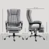 Silla de Oficina con 6 Puntos de Masaje Ajustable con Función de Calefacción Reposapiés Retráctil y Control Remo... - Ogal.Es