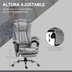 Silla de Oficina con 6 Puntos de Masaje Ajustable con Función de Calefacción Reposapiés Retráctil y Control Remo... - Ogal.Es