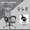 Silla de Oficina con 6 Puntos de Masaje Ajustable con Función de Calefacción Reposapiés Retráctil y Control Remo... - Ogal.Es