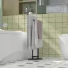 Toallero de Pie de Metal Toallero Escalera de Baño con 2 Barras en Forma de T Estilo Moderno 50x18,5x85 cm Negro - Ogal.Es