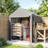 Carpa de Jardín para Herramientas 1,2x1,8x1,65 m con 2 Habitaciones Puerta con Cremallera Impermeable Anti-UV Gr... - Ogal.Es