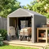Carpa de Jardín para Bicicletas 1,6x2,2x1,7 m con 2 Habitaciones Puerta con Cremallera Impermeable Anti-UV Gris ... - Ogal.Es