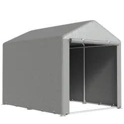 Carpa de Jardín para Bicicletas 1,6x2,2x1,7 m con 2 Habitaciones Puerta con Cremallera Impermeable Anti-UV Gris ... - Ogal.Es