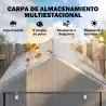 Carpa de Jardín para Herramientas 1,2x1,8x1,65 m con 2 Habitaciones Puerta con Cremallera Impermeable Anti-UV Gr... - Ogal.Es