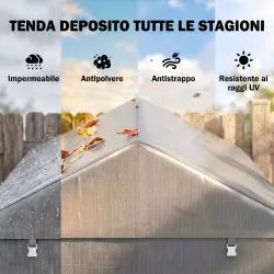 Carpa de Jardín para Bicicletas 1,6x2,2x1,7 m con 2 Habitaciones Puerta con Cremallera Impermeable Anti-UV Gris ... - Ogal.Es