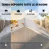 Carpa de Jardín para Bicicletas 1,6x2,2x1,7 m con 2 Habitaciones Puerta con Cremallera Impermeable Anti-UV Gris ... - Ogal.Es