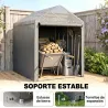 Carpa de Jardín para Herramientas 1,2x1,8x1,65 m con 2 Habitaciones Puerta con Cremallera Impermeable Anti-UV Gr... - Ogal.Es
