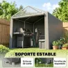 Carpa de Jardín para Bicicletas 1,6x2,2x1,7 m con 2 Habitaciones Puerta con Cremallera Impermeable Anti-UV Gris ... - Ogal.Es