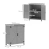 Caseta de Jardín Exterior de Madera con Techo de Acero y 2 Puertas para Almacenamiento Herramientas 79x43x92 cm ... - Ogal.Es