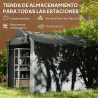 Carpa de Jardín Exterior para Herramientas 2,2x1,57x1,65 m con Puerta con Cremallera Impermeable Gris Oscuro - Ogal.Es