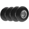 Juego de 4 Ruedas para Carretilla Neumáticos de Goma Ø255 x 75 mm Eje de 16 mm Carga 80 kg Negro - Ogal.Es