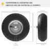 Juego de 4 Ruedas para Carretilla Neumáticos de Goma Ø255 x 75 mm Eje de 16 mm Carga 80 kg Negro - Ogal.Es