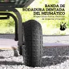 Juego de 4 Ruedas para Carretilla Neumáticos de Goma Ø255 x 75 mm Eje de 16 mm Carga 80 kg Negro - Ogal.Es