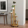 Soporte para Plantas de Bambú con Ruedas de 5 Niveles Estantería Redonda para Plantas para Esquina 33x33x90 cm N... - Ogal.Es
