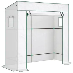 Invernadero de Exterior con Ventanas de Malla y Puerta con Cremallera para Cultivar Plantas Flores 196x77x197 cm... - Ogal.Es