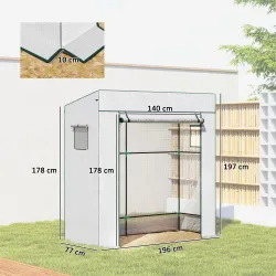 Invernadero de Exterior con Ventanas de Malla y Puerta con Cremallera para Cultivar Plantas Flores 196x77x197 cm... - Ogal.Es