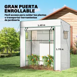 Invernadero de Exterior con Ventanas de Malla y Puerta con Cremallera para Cultivar Plantas Flores 196x77x197 cm... - Ogal.Es