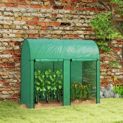 Invernadero de Exterior con 2 Puertas Enrollables con Cremallera Marco de Acero y Cubierta de PE 200x100x178 cm ... - Ogal.Es