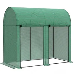 Invernadero de Exterior con 2 Puertas Enrollables con Cremallera Marco de Acero y Cubierta de PE 200x100x178 cm ... - Ogal.Es