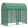 Invernadero de Exterior con 2 Puertas Enrollables con Cremallera Marco de Acero y Cubierta de PE 200x100x178 cm ... - Ogal.Es