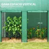 Invernadero de Exterior con 2 Puertas Enrollables con Cremallera Marco de Acero y Cubierta de PE 200x100x178 cm ... - Ogal.Es
