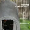 Carpa de Jardín para Bicicletas con Marco de Acero Puerta con Cremallera Impermeable 2,4x1,6x1,9 m Gris Claro - Ogal.Es