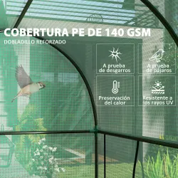 Invernadero de Exterior con 2 Puertas Enrollables con Cremallera Marco de Acero y Cubierta de PE 200x100x178 cm ... - Ogal.Es